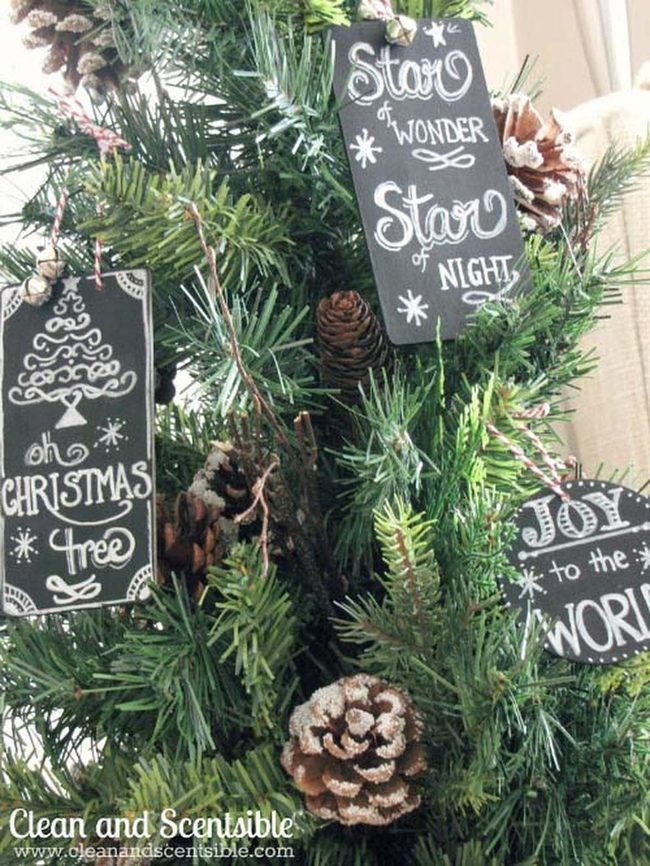 Chalkboard Wood Ornaments Message Display