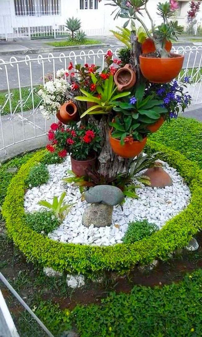 Terracotta Pots Circle Central Tree