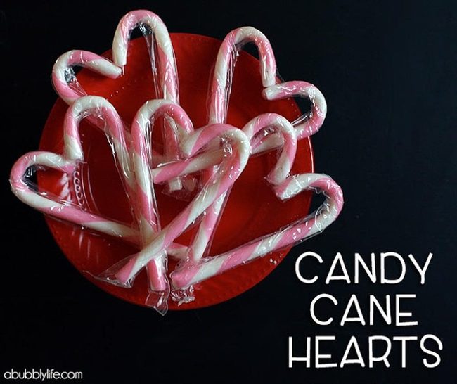 Red And White Striped Hearts