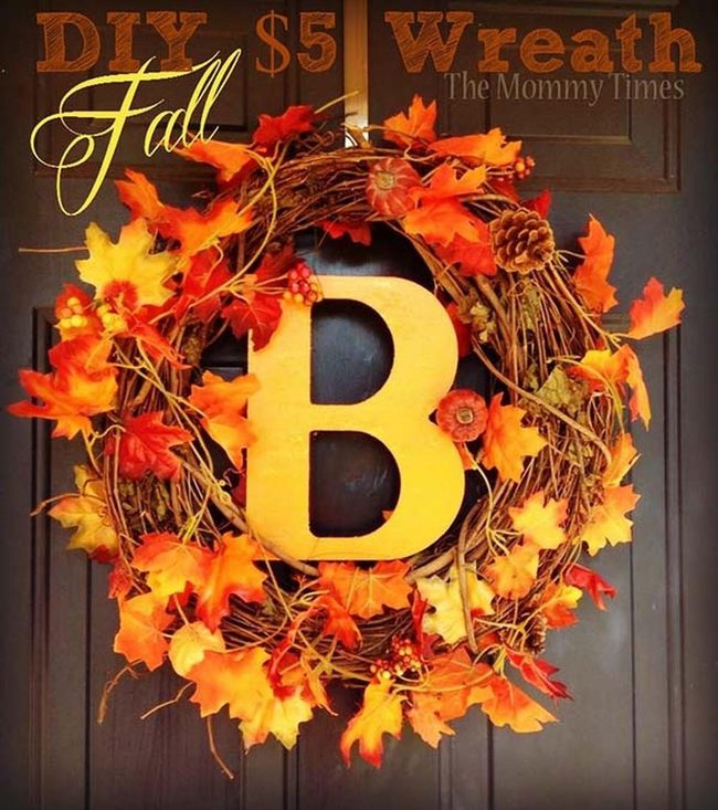 Personalized Initial Fall Wreath