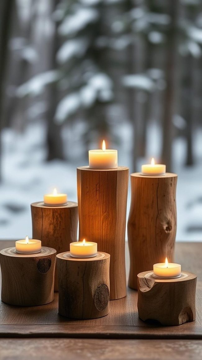 Reclaimed Wood Candle Holders