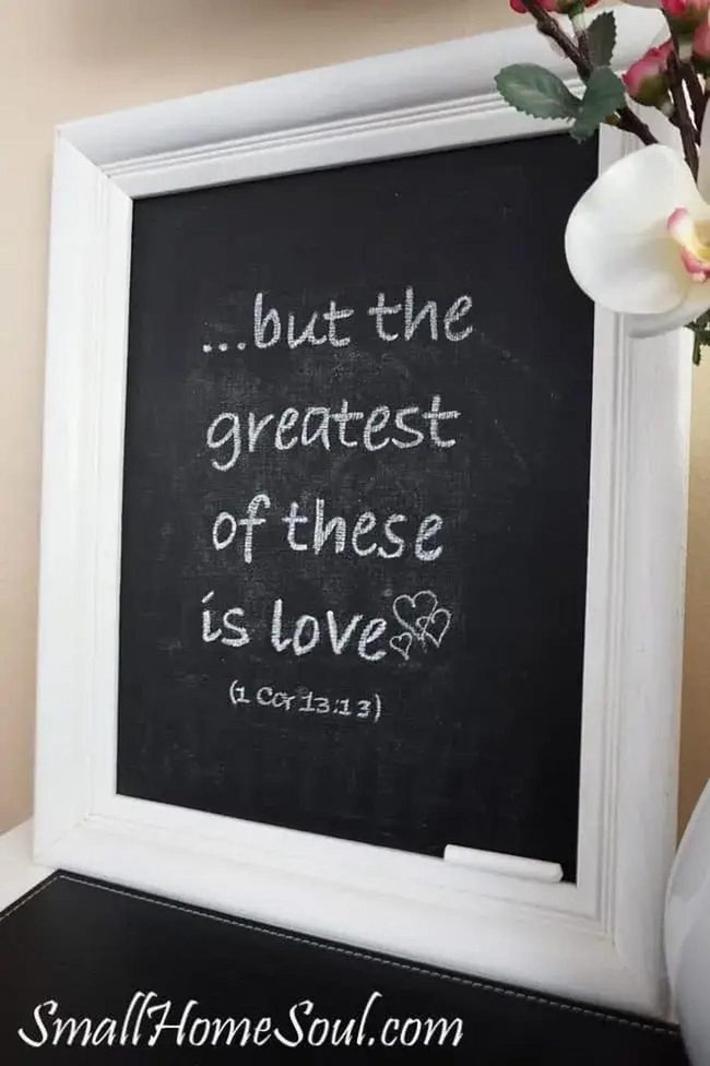 White Frame Chalkboard Wall