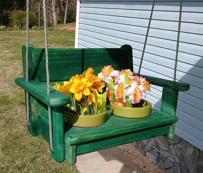 Flowering Swing Among Green
