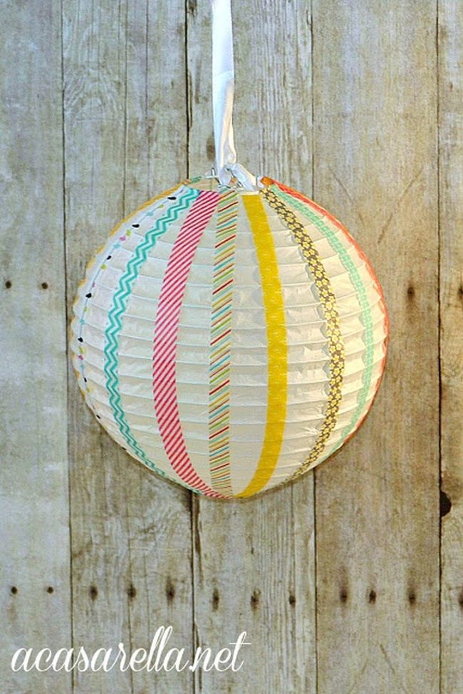 Striped Paper Lantern Rainbow