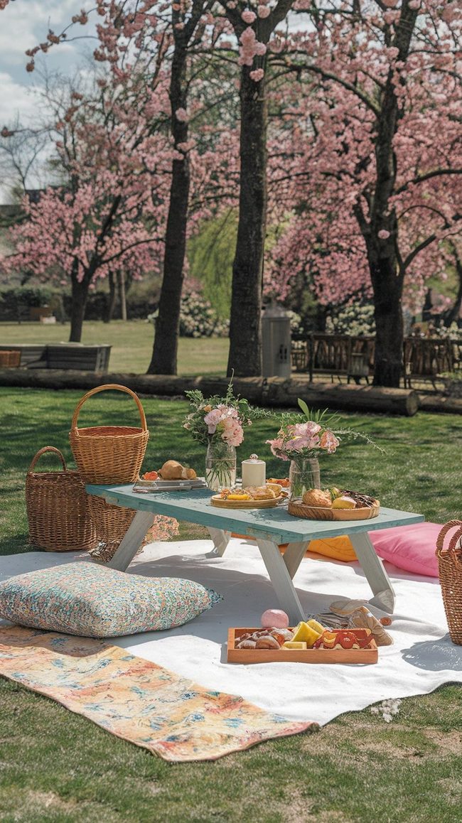 Pastel Picnic Blanket Landscape