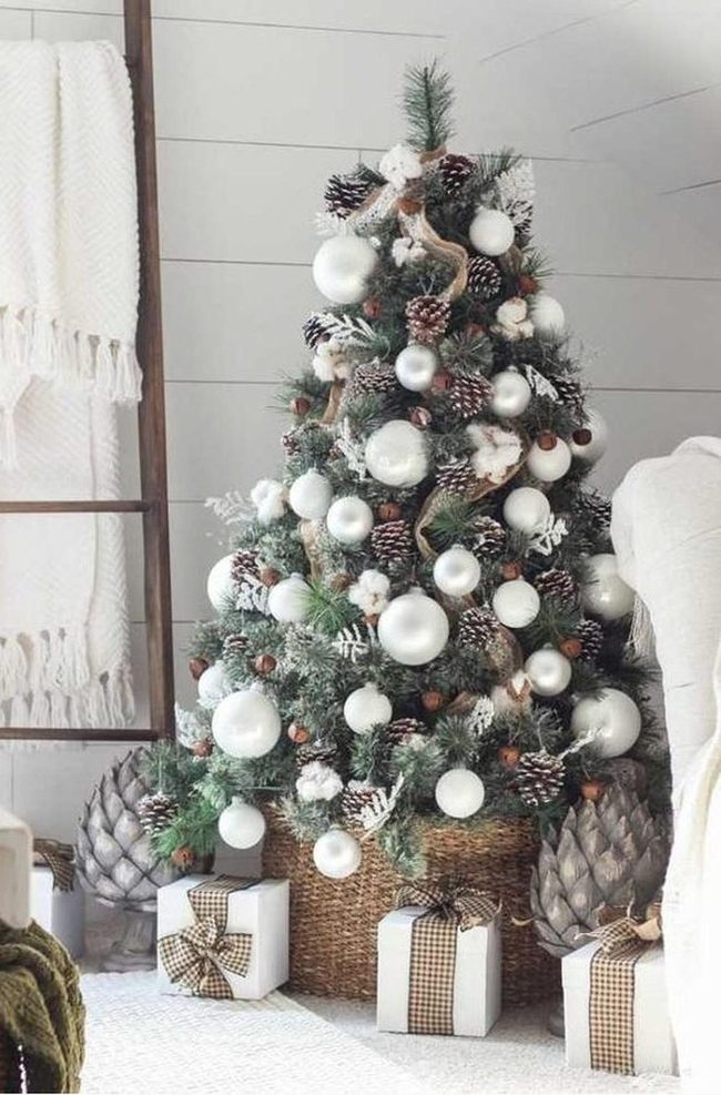 White Tree With Woven Basket