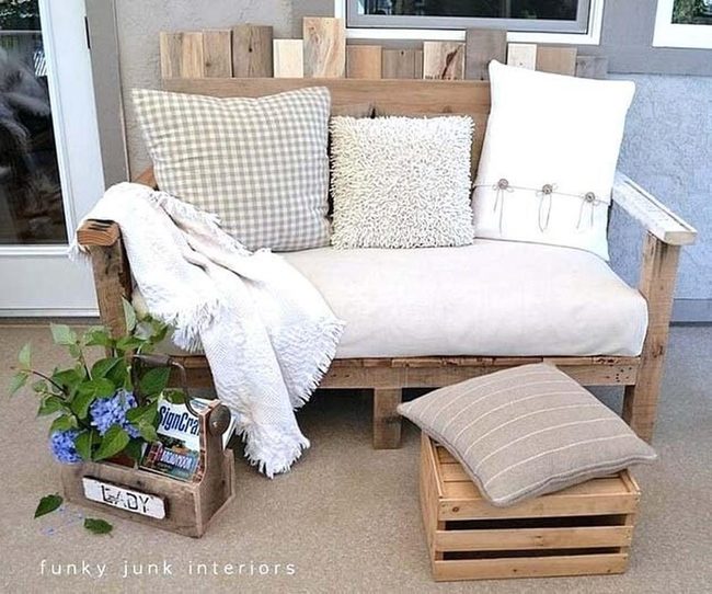 Wooden Crates Cushioned Seating