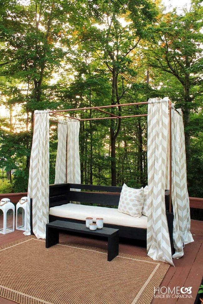 Shaded Wood Bench Sanctuary