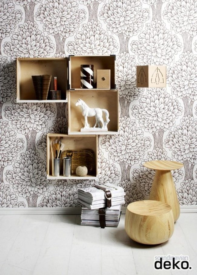 Light Tree Wallpaper Room