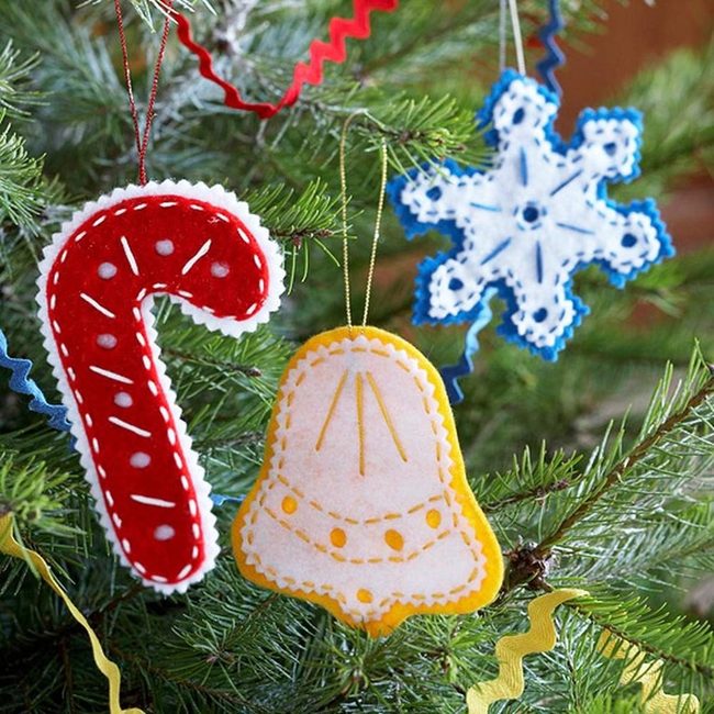 Handstitched Felt Christmas Ornaments