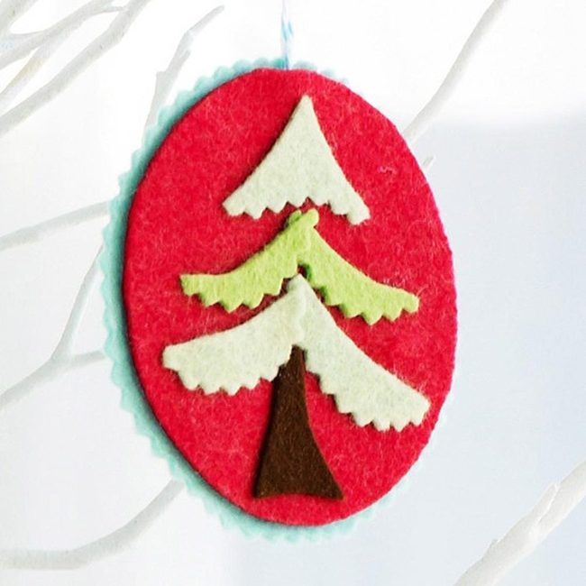 Red Felt Christmas Tree Ornament