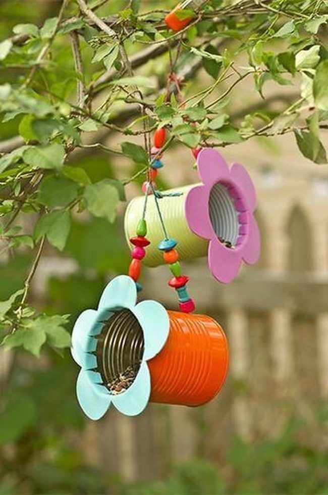 Sunlit Metal Cans Dancing With Beads