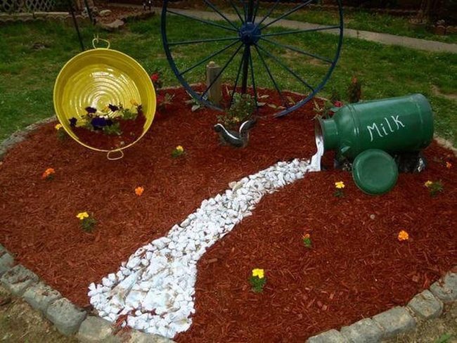 White Stones Pouring Artfully