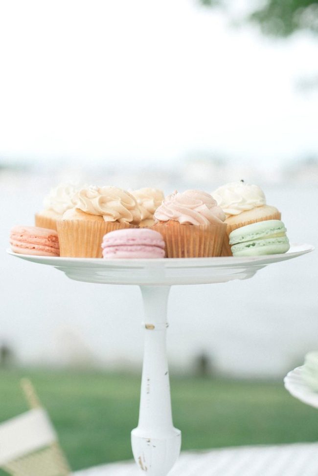 Pastel Desserts On Weathered Stand