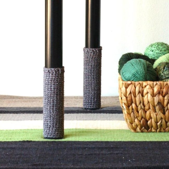 Gray Knit Wrapped Table Legs