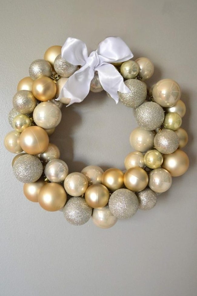 Metallic Ornaments, Cream And Gold