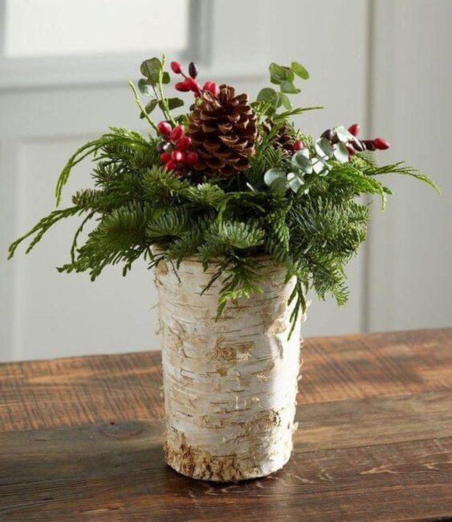 Creamy White Birch Log Vases