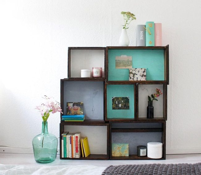 White Walls, Colored Cubbies, Living Shelves