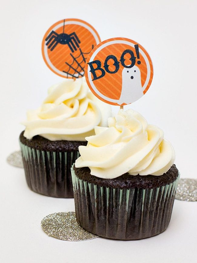 Black Spider Web Orange Toppers