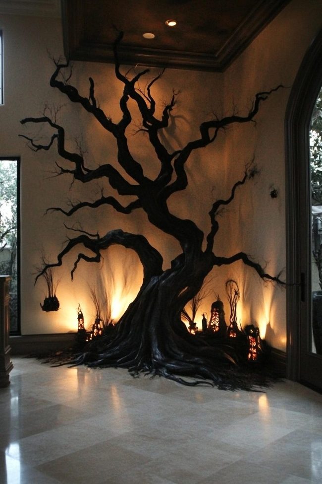 Black Fabric Grasping Tree Hands