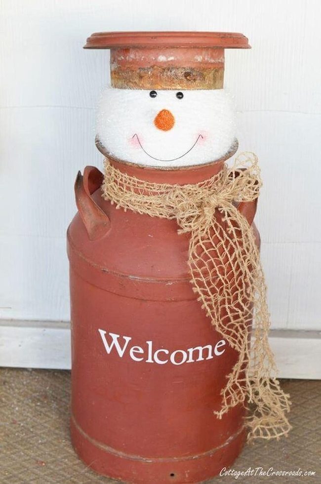 Milk Jug Snowman Craft