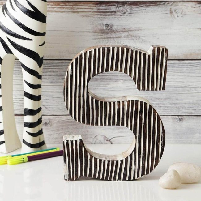 Tall Striped Letter Block