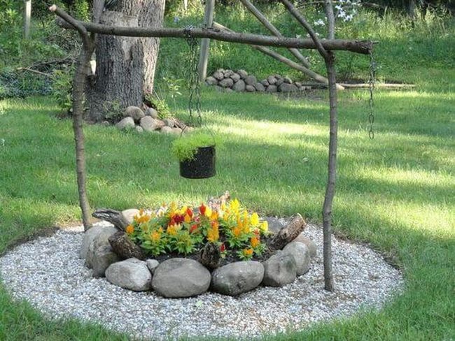Branch Frame Garden Sanctuary With Flowers