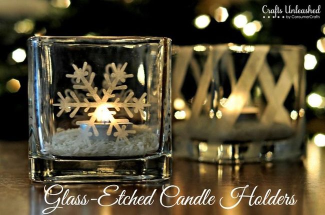 Frosted Glass Snowflake Candlelight