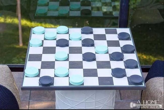 Oversized Checkerboard Game Table