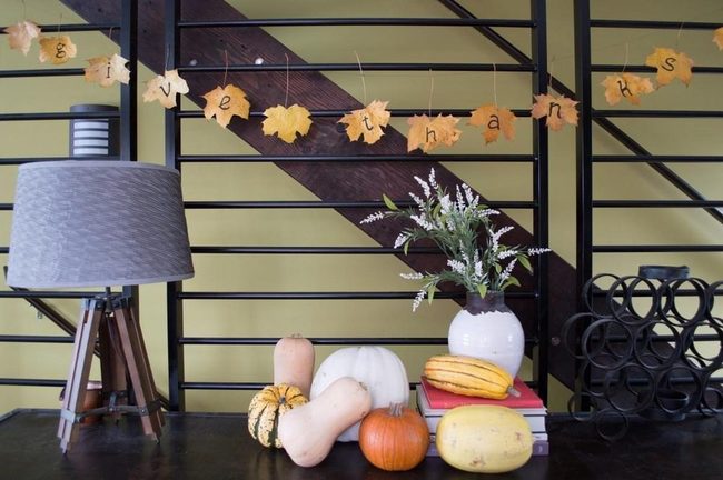 Pumpkins White Flowers Green Walls