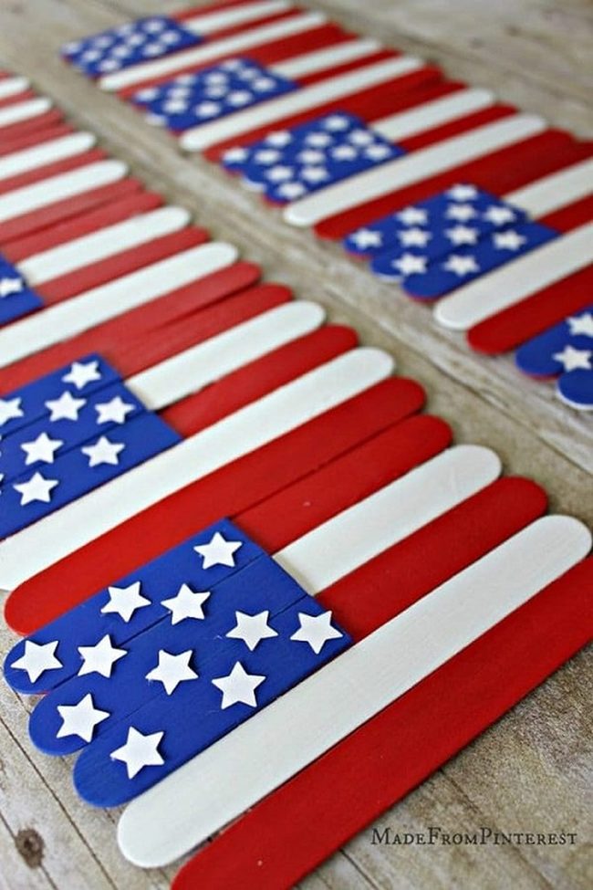 Red White Blue Popsicle Flags