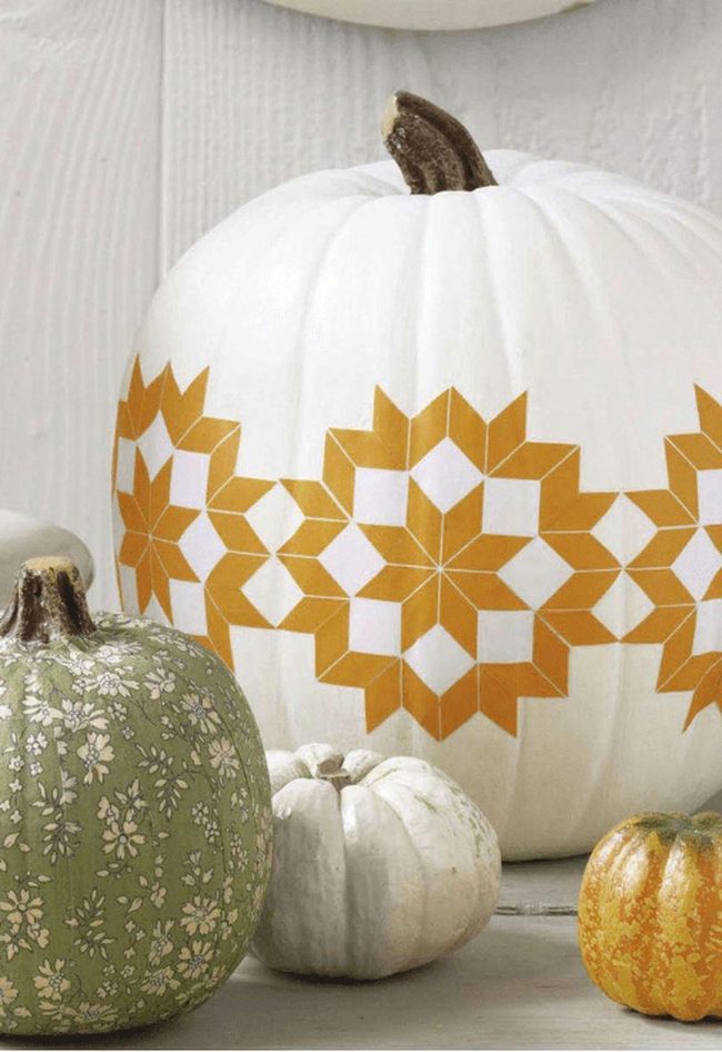 White Pumpkins Bold Orange Geometry