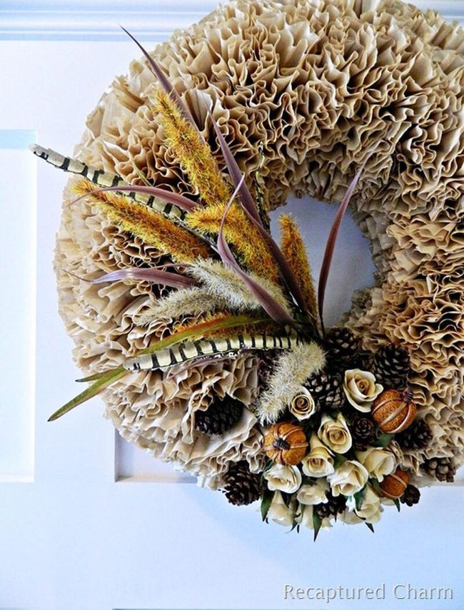 Cinnamon-Scented Coffee Filter Wreath