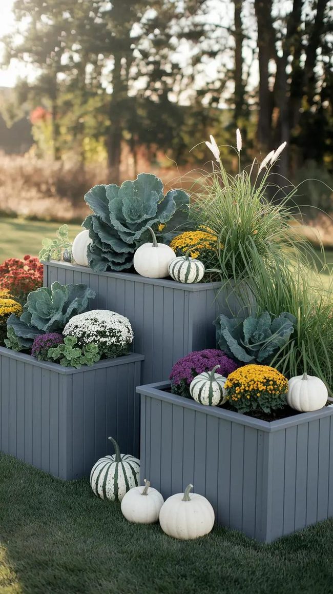 Gray Planters Burgundy Kale Harvest