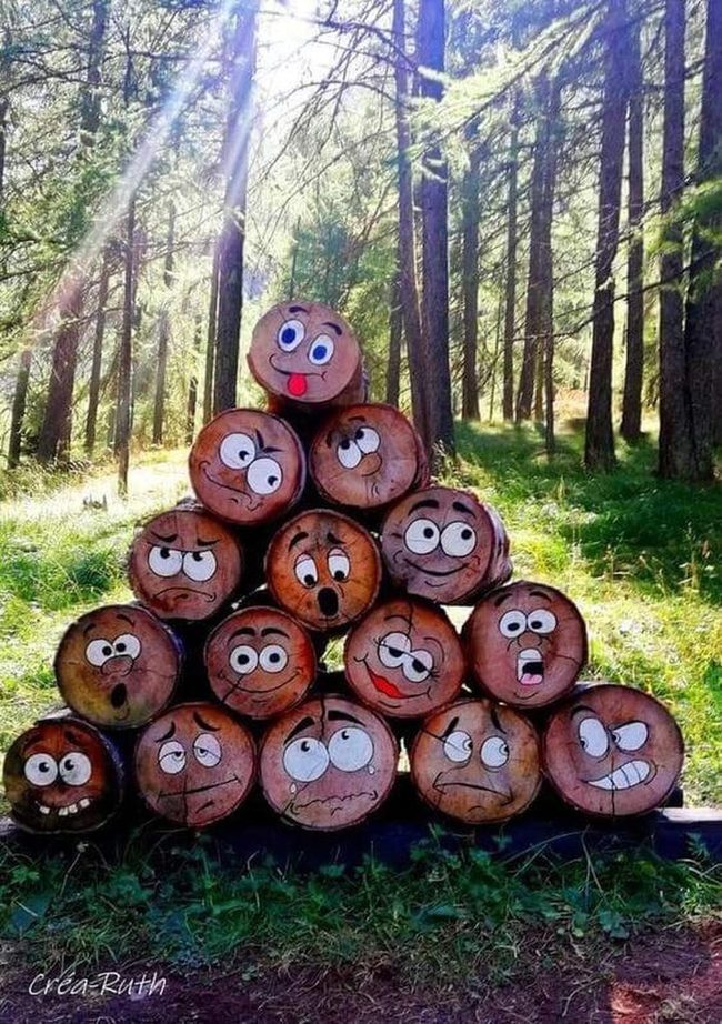 Painted Tree Stumps Garden Personalities
