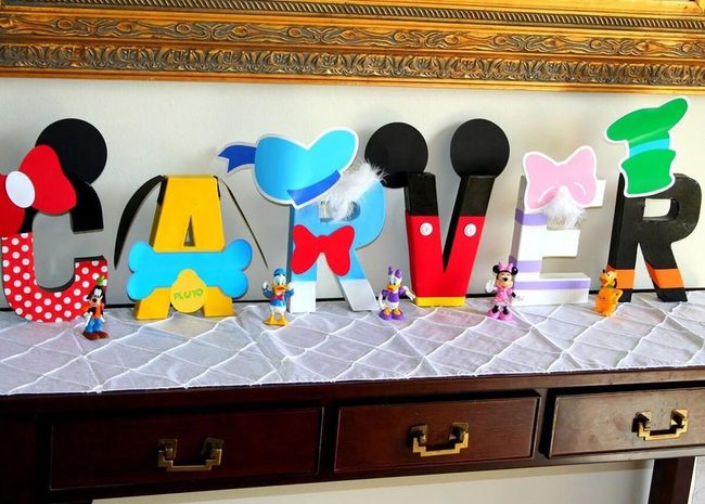 Painted Wooden Disney Letters