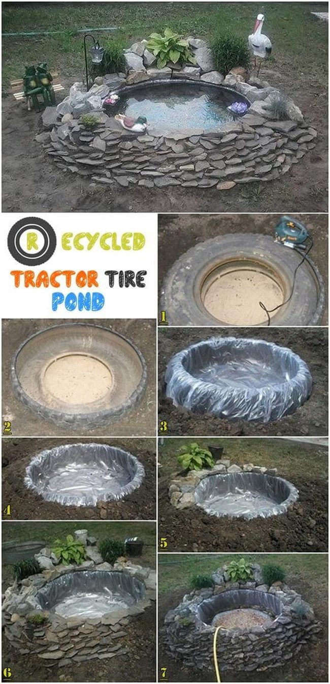 Recycled Tire Water Garden