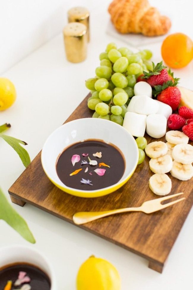 Strawberry Grapes Chocolate Flowers Gold
