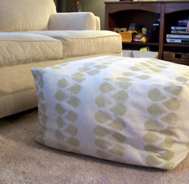 Patterned Ottoman Anchors Relaxed Living
