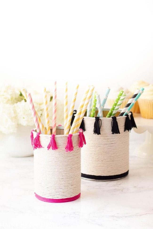 Painted Tin Desk Organizers