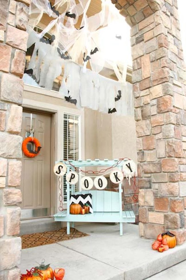 Pumpkins And Bats Porch