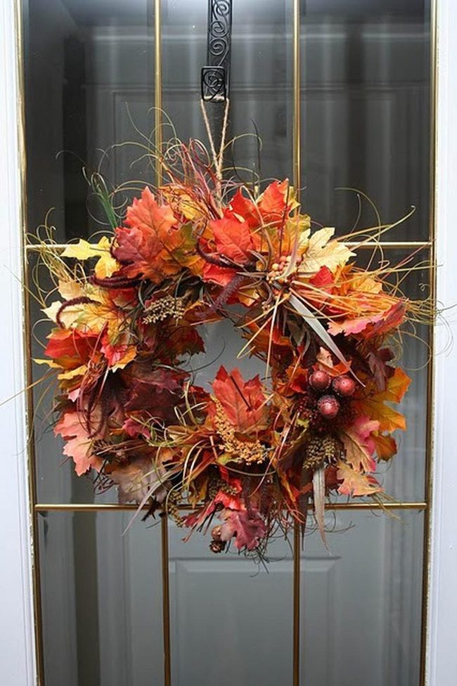 Burnt Orange Leaves With Berry Clusters