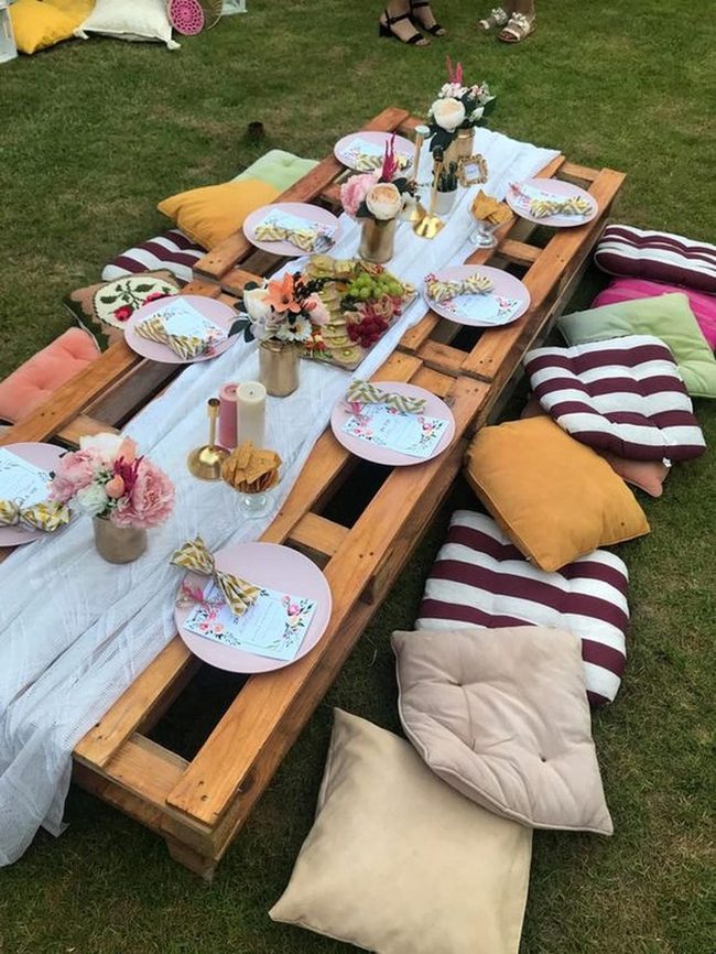 Yellow Cushions Garden Picnic