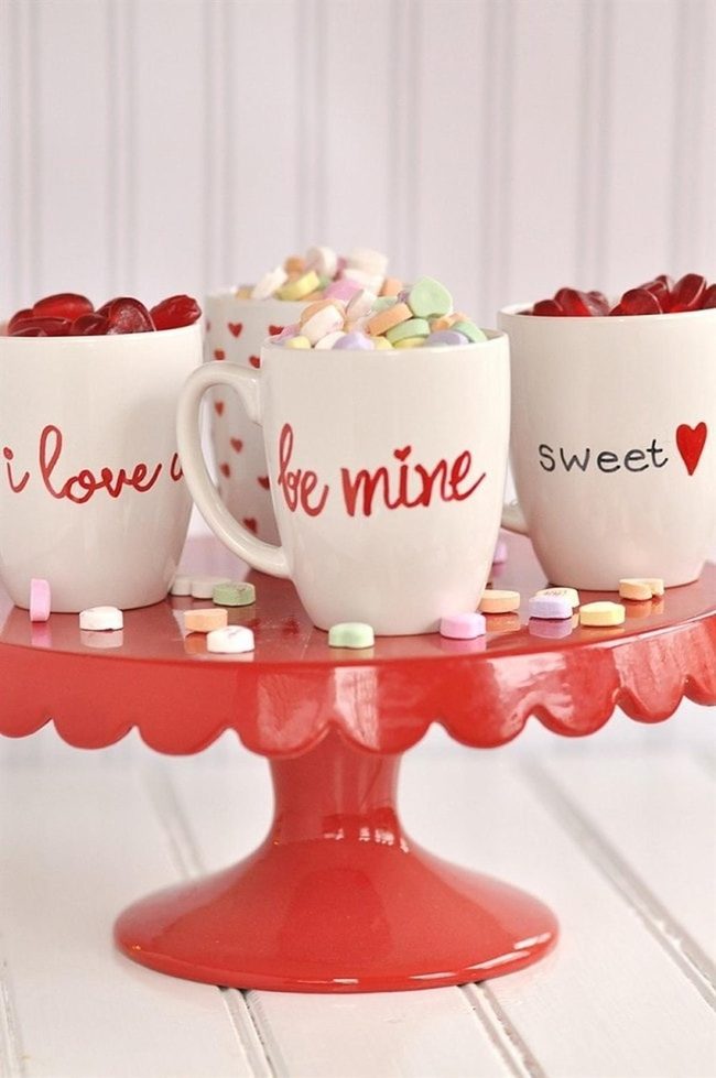 Red Cake Stand Valentine Candy Display