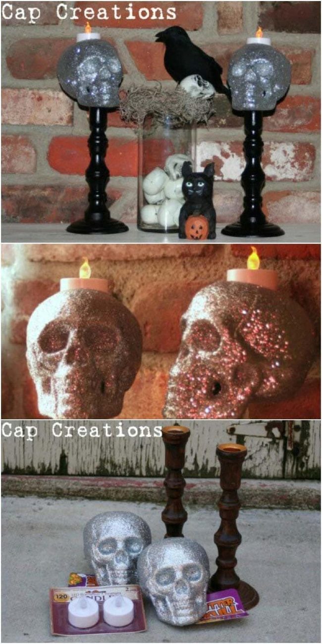 Glitter Skull Candlelight Shimmer