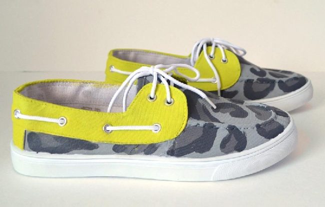 Yellow Spotted Leopard Canvas Sneakers