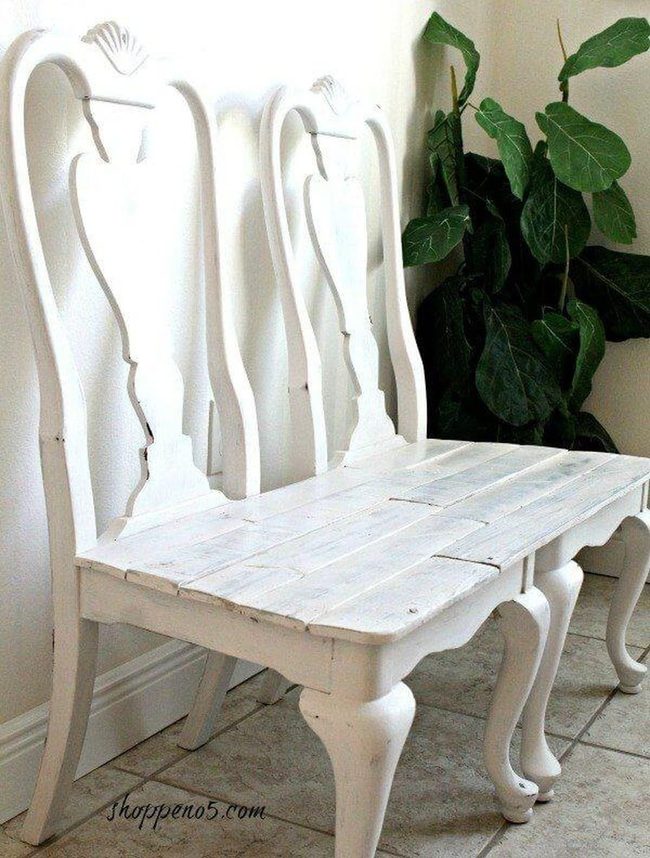 Wooden Chairs Into Shabby Bench