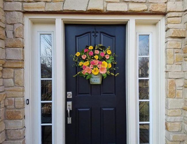 Overflowing Blooms Against Navy