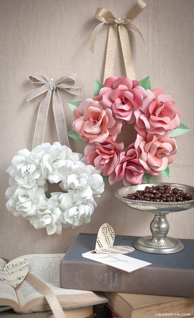 Paper Roses Handmade Wreath