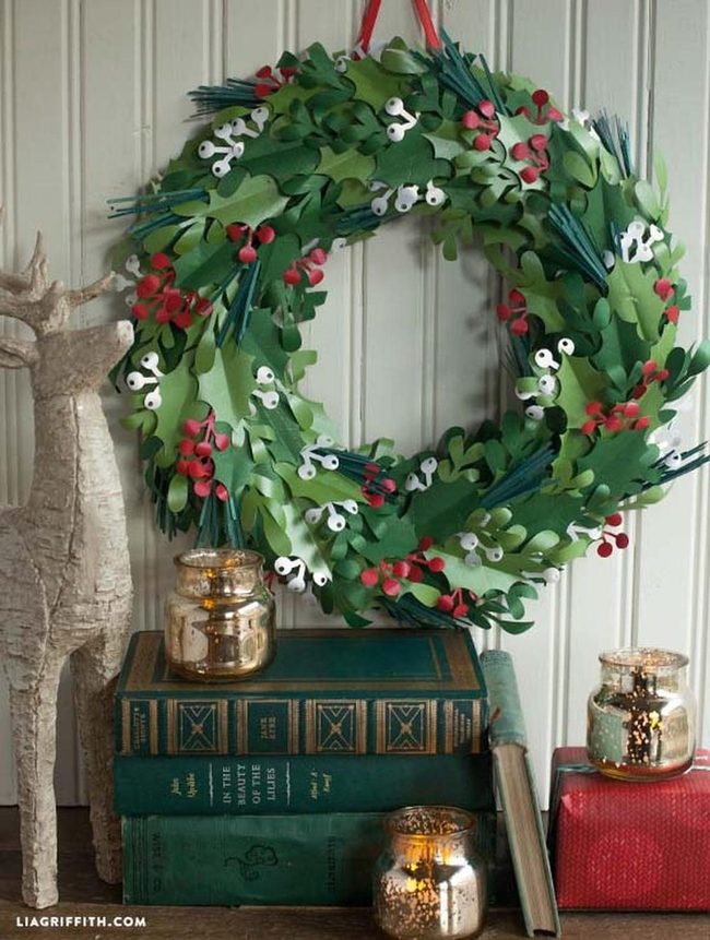 Handmade Paper Wreath Statement